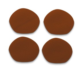 KELA Podtácky Stone PU koža hnedá 4 kusy 12,0x10,0x0,2cm