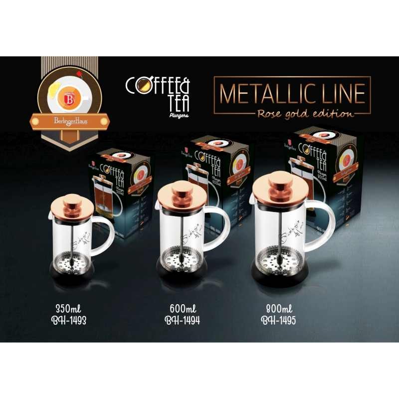BERLINGERHAUS Kanvička na čaj a kávu French Press 800 ml Rosegold Metallic Line