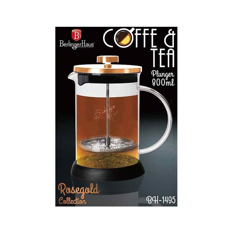 BERLINGERHAUS Kanvička na čaj a kávu French Press 800 ml Rosegold Metallic Line