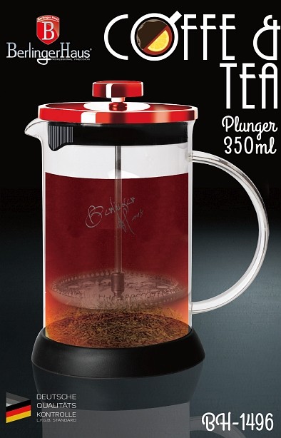 BERLINGERHAUS Kanvička na čaj a kávu French Press 350 ml Burgundy Metallic Line