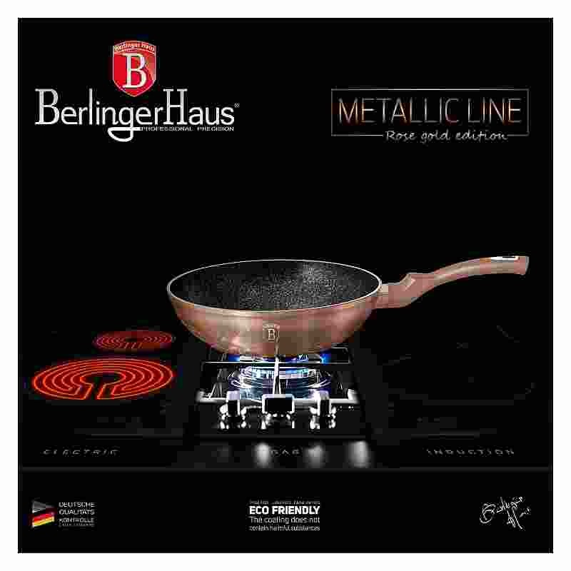 BERLINGERHAUS Wok s mramorovým povrchom 28 cm Rosegold Metallic Line