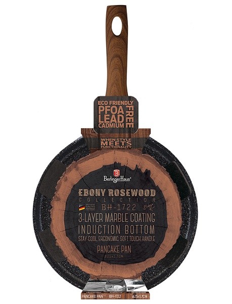 BERLINGERHAUS Panvica na palacinky s mramorovým povrchom 25 cm EBONY Line Rosewood