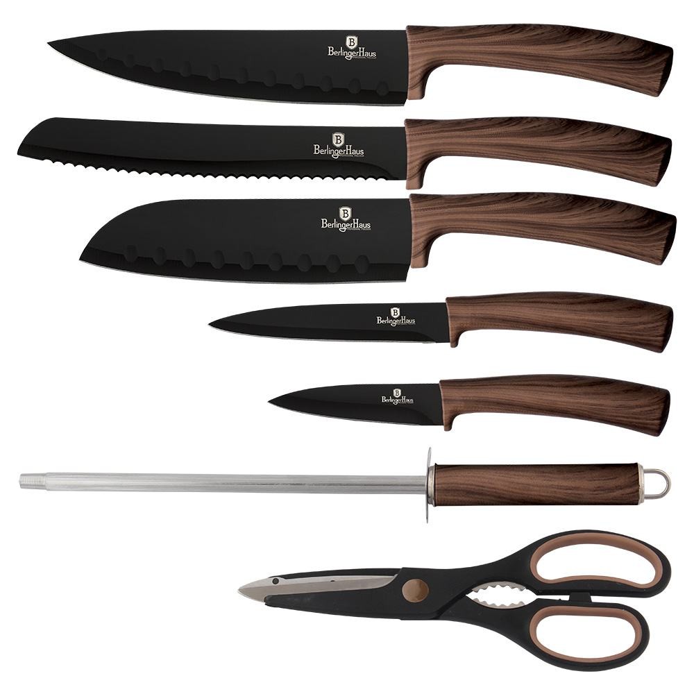 BERLINGERHAUS Sada nožov s nepriľnavým povrchom Forest Line Ebony Rosewood 8 ks
