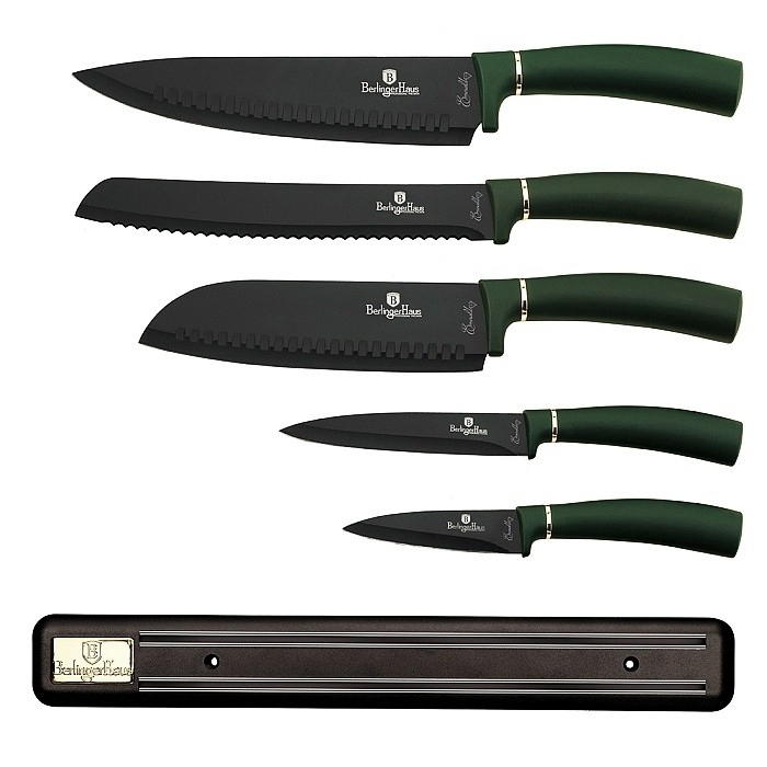 BERLINGERHAUS Sada nožov s magnetickým držiakom 6 ks Emerald Collection