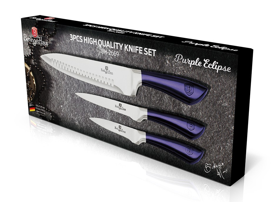 Súprava nožov nerez 3 ks Purple Eclipse Collection