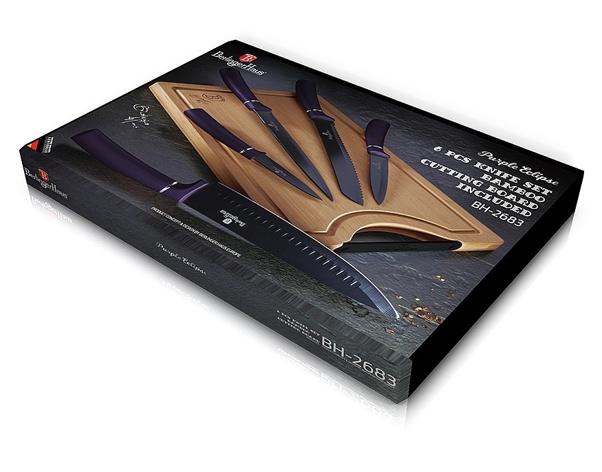 BERLINGERHAUS Sada nožov s nepriľnavým povrchom + lopárik 6 ks Purple Metallic Line