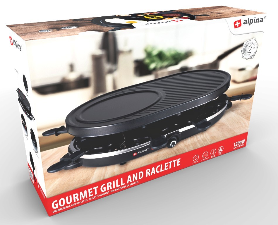 Elektrický gril + raclette multifunkčný 1200W