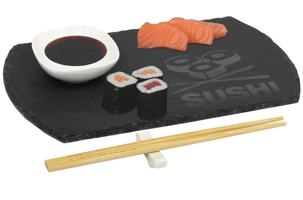 EXCELLENT Sushi set porcelán/bridlica/bambus sada 4ks