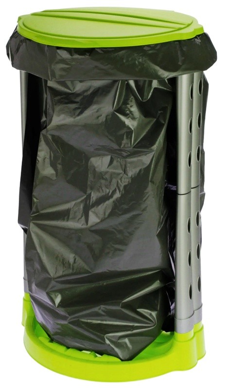EXCELLENT Stojan s poklopom plastový na vrecia 120 l, zelená