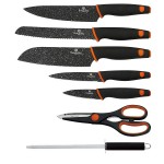 BERLINGERHAUS Sada nožov v stojane 8 ks Granit Diamond Line čierna / oranžová