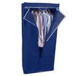 ALPINA Textilná šatníková skriňa 75x50x160cm tmavo modrá
