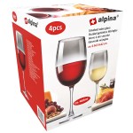 ALPINA Poháre na víno súprava 4 ks 465 ml dymová