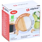 ALPINA Podtácky drevené / mramor sada 4 ks kruh