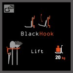 Závesný systém G21 BlackHook lift 7,6 x 15 x 27 cm
