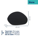 Podtácky pod hrniec Stone PU koža tmavo šedá 4 kusy 12,0x10,0x0,2cm