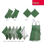 KELA Zástera Cora 100% bavlna svetlo zelená/zelený vzor 80,0x67,0cm