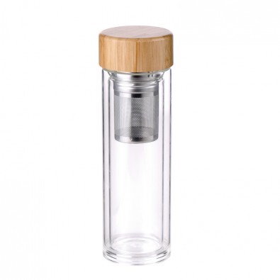 BERGNER Fľaša sklenená prenosná so sitkom 350 ml