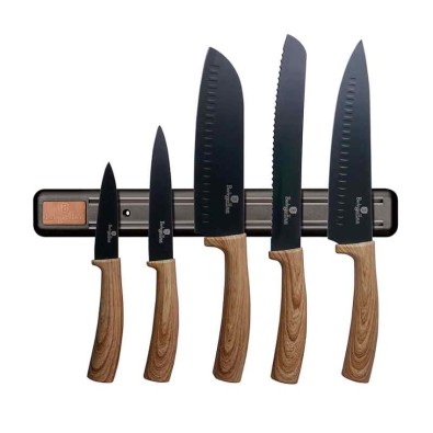 BERLINGERHAUS Sada nožov s nepriľnavým povrchom a magnetickým držiakom 6 ks Ebony Line Maple
