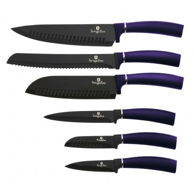 Sada nožov s nepriľnavým povrchom 6 ks Purple Metallic Line