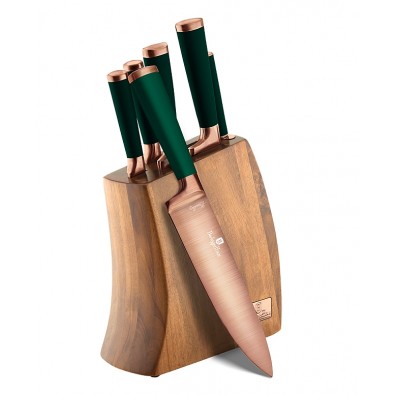 BERLINGERHAUS Sada nožov v drevenom bloku 7 ks Emerald Collection