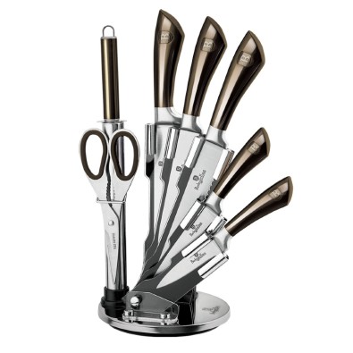 BERLINGERHAUS Sada nožov v stojane nerez 8 ks Shiny Black Collection