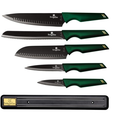 Súprava nožov s nepriľnavým povrchom 6 ks Emerald Collection s magnetickým držiakom