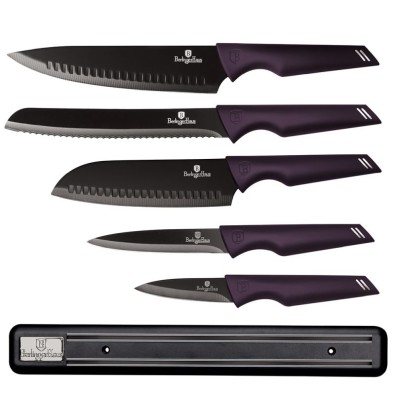 BERLINGERHAUS Sada nožov s magnetickým držiakom 6 ks Purple Eclipse Collection