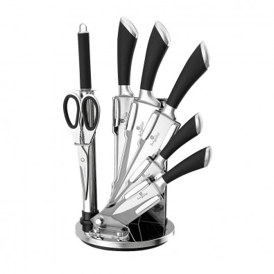 BERLINGERHAUS Sada nožov v stojane 8 ks Perfect Kitchen nerez / čierna