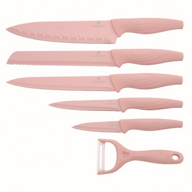 BERLINGERHAUS Sada nožov s nepriľnavým povrchom 6 ks Pastel Chef Line ružová