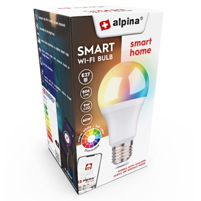 ALPINA Chytrá žiarovka LED RGB WIFI biela + farebná E27