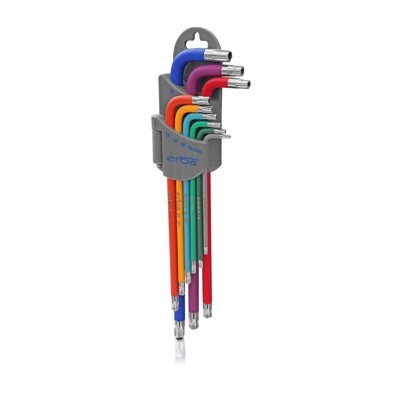 TORX kľúče farebné 9 ks T10 T50 predĺžené