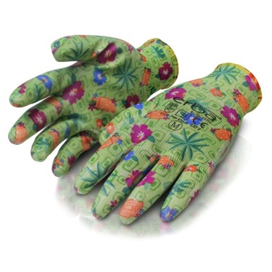 Záhradné rukavice M polyesterové potiahnuté nitrilom