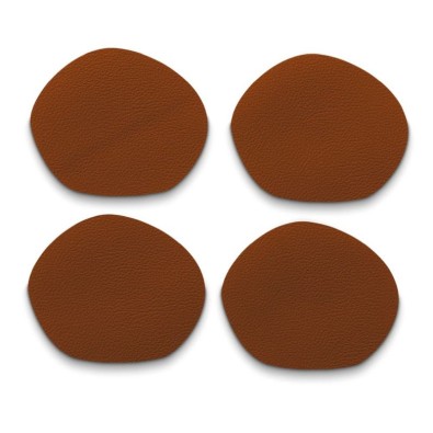 Podtácky Stone PU koža hnedá 4 kusy 12,0x10,0x0,2cm