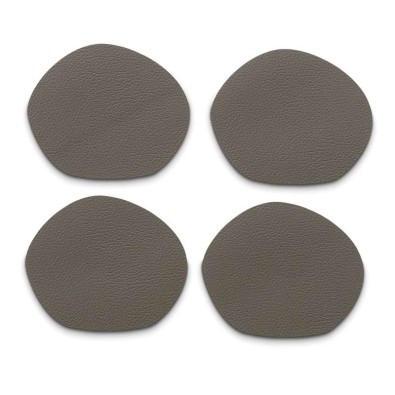Podtácky pod hrniec Stone PU koža tmavo šedá 4 kusy 12,0x10,0x0,2cm