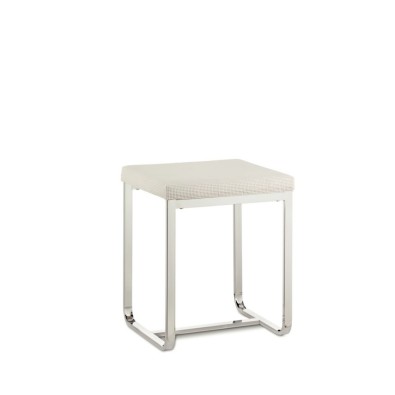 Stolička LORIN pochrómovaný kov / PVC-Polyester biela