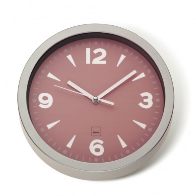 KELA Nástenné hodiny MAILAND plastik, ružová H 3cm / Ř 20cm