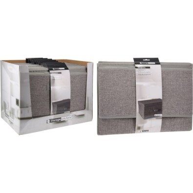 Úložný box s vekom44x33x22 cm textil šedý