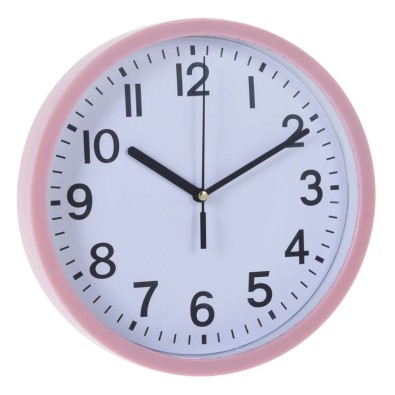 Nástenné hodiny ručičkové 22,5 cm ružový rám