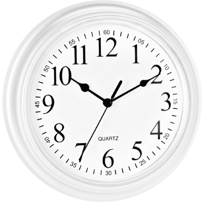 Nástenné hodiny ručičkové 22,5 cm biely rám