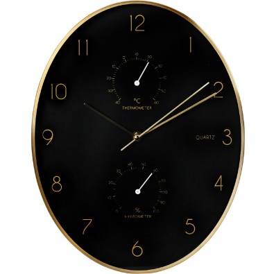 Nástenné hodiny so zlatým rámom 35 x 27 cm