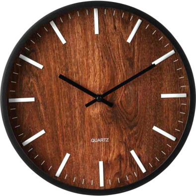 Nástenné hodiny 30 cm tmavé drevo