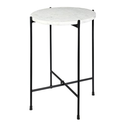 Odkladací stolík mramorový biely 35x46 cm