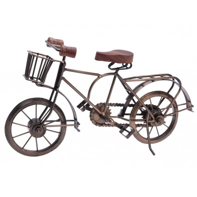 HOMESTYLING Dekorácia stojaca kovová Bicykel 36 cm medená