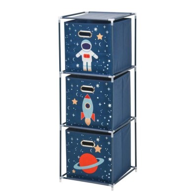 Zásuvková skrinka detská 3 úložné boxy modrá
