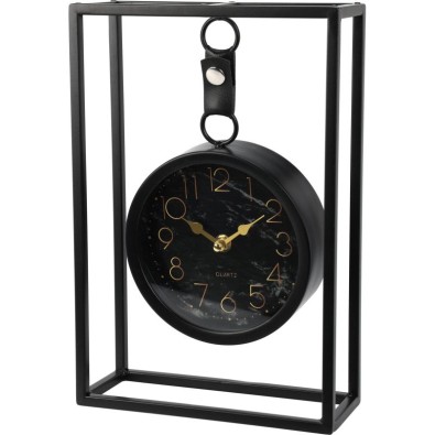 Stolové hodiny kovové 20 x 7 cm čierna
