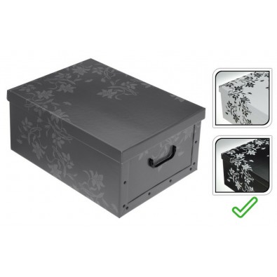 EXCELLENT Úložný box dekoratívny 51x37x24cm čierna