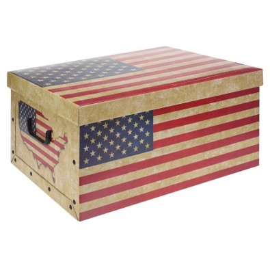 EXCELLENT Úložný box dekoratívna vlajka USA & UK