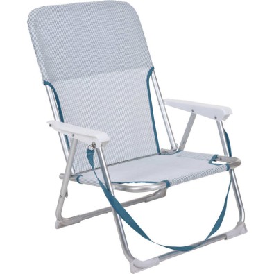 Kempingová stolička skladacia PROGARDEN biela / modrá