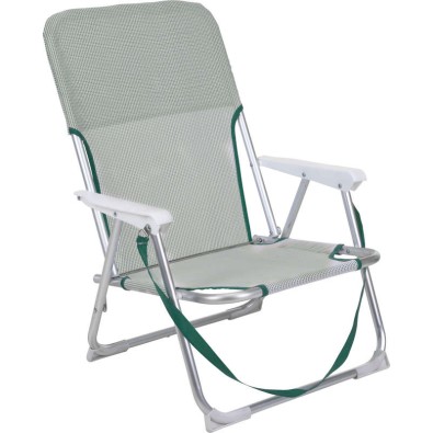 Kempingová stolička skladacia PROGARDEN biela / zelená