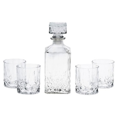 EXCELLENT Whiskey set karafa + pohár sada 5 ks krištáľové sklo, 0,9L